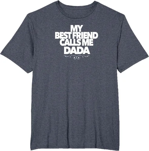 Vista 19 de My Best Friend Calls ME DADA Funny Baby Shower Present dad T-Shirt Asphalt Grey