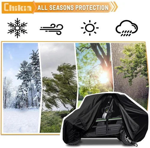 Vista 8 de Chikia UTV - Funda de 4 a 6 plazas con cremallera, protección para todo tipo de clima, compatible con Polaris Ranger Crew General RZR XP 4 Can am