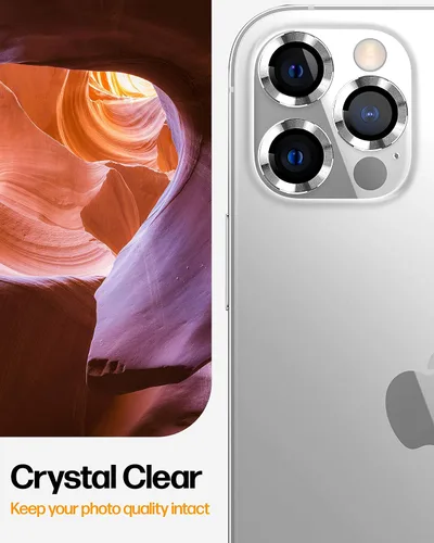 Vista 4 de Power Theory Camera Lens Protector for iPhone 12 Max Premium Shatter Resistant Tempered Glass [9H Hardness], Easy Installation, [Case Friendly]