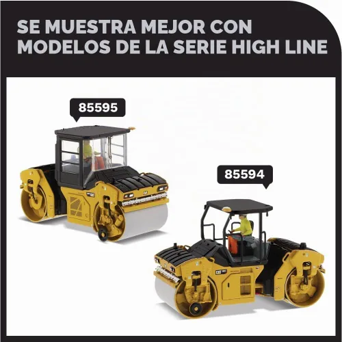 Vista 7 de Diecast Masters Compactador de utilidad CAT Caterpillar CB-2.7 con operador High Line Series 1/50 Diecast Model 85593