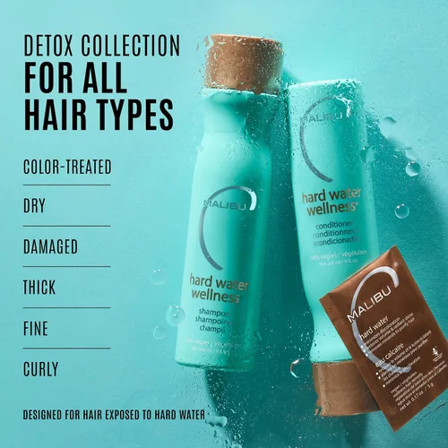Vista 7 de Malibu C Acondicionador para el cabello de agua dura para acumulación, tamaño de viaje, fórmula hidratante sin sulfato para cabello seco dañado