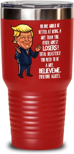 Vista 14 de Trump Future Wife Propuesta de vaso aislado regalos nadie sería mejor en ser una esposa que tú, divertido regalo de boda idea para esposa a ser