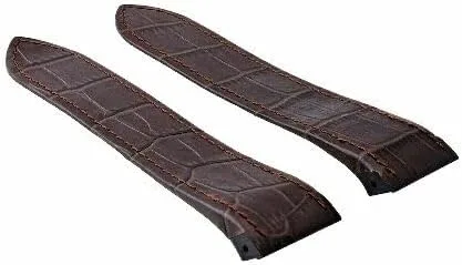 Vista 2 de Ewatchparts CORREA DE PIEL 20MM COMPATIBLE CON CARTIER SANTOS 100 2878 ALIGATOR GRAIN MARRÓN CLARO