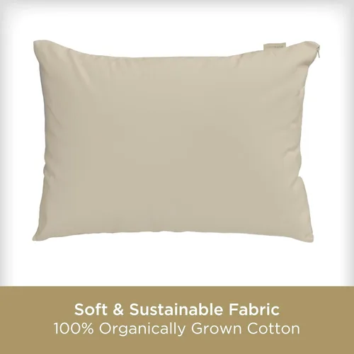 Vista 4 de AllerEase - Protector de almohada de algodón suave cultivado orgánicamente, con cremallera, diseño de defensa contra la alergia, estándar/Queen