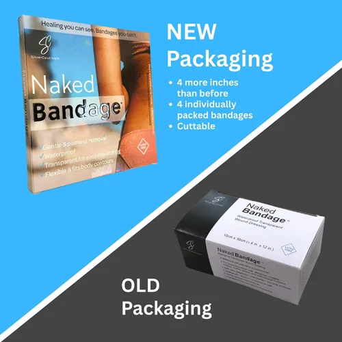 Vista 2 de Naked Bandage - Mantiene los cortes de raspaduras, quemaduras y tatuajes húmedos, transpirable y transparente, monitorea la curación, eliminación