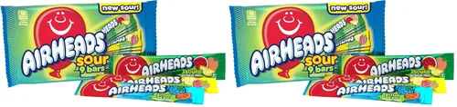 Vista 6 de Airheads Dulces, sabores de frutas surtidos, caja de cine, barras de tamaño completo envueltas individualmente, sin fusión, 6 barras por caja, 12