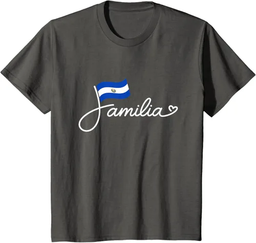 Vista 43 de El Salvador Familia - Camiseta con texto en inglés "La Familia de la Bandera Salvadoreña