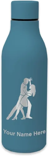 Vista 11 de LaserGram Botella de agua de acero inoxidable de doble pared, bailarines de salsa, grabado personalizado incluido