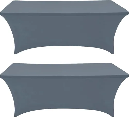 Vista 25 de Eurmax USA - Manteles rectangulares ajustables de elastano de 4 pies, mantel elástico para bodas, eventos o para decorar la mesa del patio