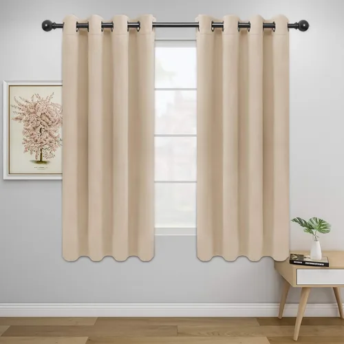 Vista 117 de Easy-Going - Cortinas opacas para dormitorio, aislamiento térmico sólido con ojales, cortinas de ventana para reducción de ruido, cortinas