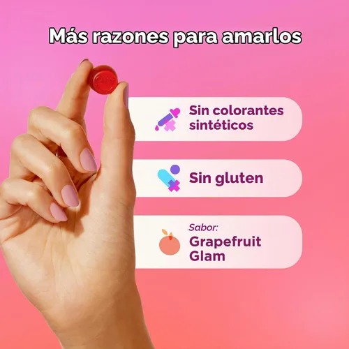 Vista 4 de OLLY Undeniable Beauty - Gomitas de belleza para el cabello, piel, uñas; con biotina, vitamina C, queratina; suplemento masticable, sabor pomelo
