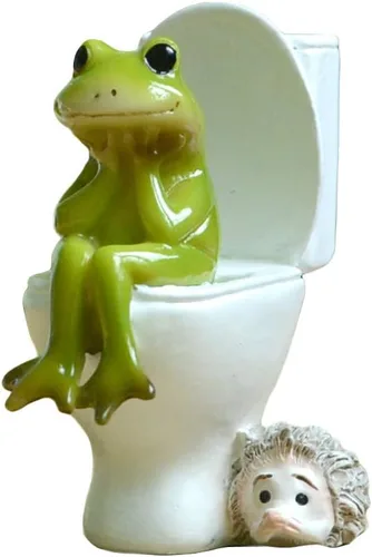 Vista 5 de Soporte para teléfono celular de rana de jardín de hadas en miniatura - Cool Frog