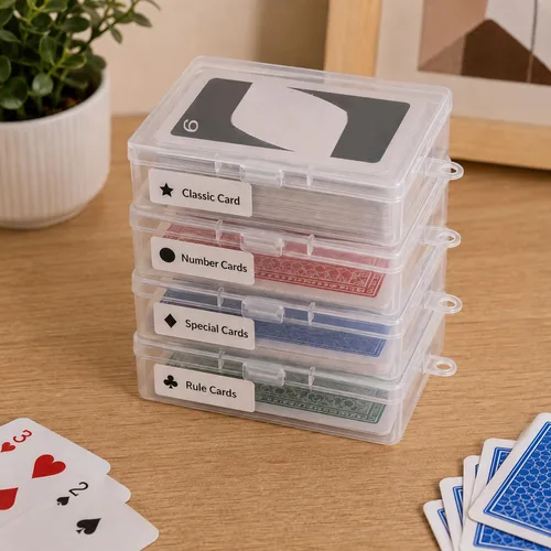 Vista 4 de 2 fundas vacías para cartas de juego, compatibles con tarjetas UNO
