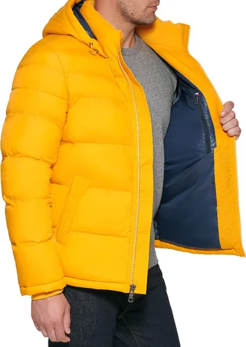 Vista 3 de Tommy Hilfiger - Chaqueta acolchada con capucha de relleno alternativo para hombre (tallas estándar y para personas grandes y altas)