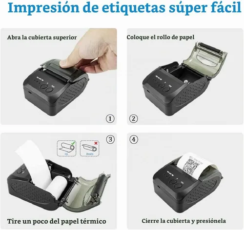 Vista 4 de NETUM Impresora Bluetooth de Recibos, Impresora Térmica Mini POS de 58mm Impresora Personal Portátil de Facturas de 2 Pulgadas para Ventas