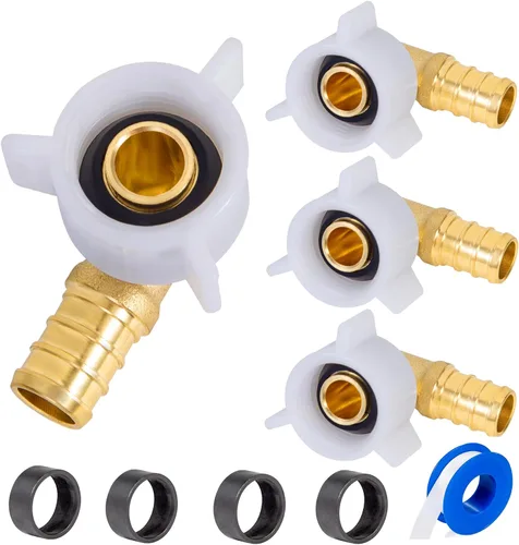 Vista 13 de PEX 1/2 "x 1/2" NPT Codo giratorio roscado hembra NPSM accesorios de latón para crimpado, accesorios Pex 1/2 pulgada 90 grados giratorio hembra