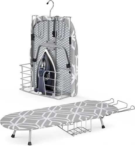 Vista 10 de Tabla de planchar de mesa, pequeña tabla de planchar plegable con soporte de hierro, mini tabla de planchar portátil para espacios pequeños, mesa