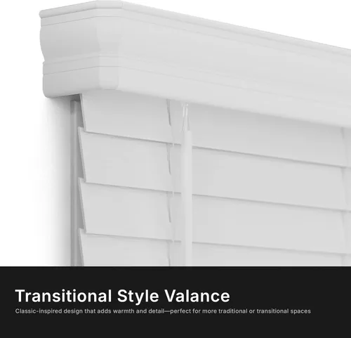 Vista 5 de Persianas imitación de madera sintética de 2 pulgadas para oscurecer habitaciones, sin cordón, color blanco