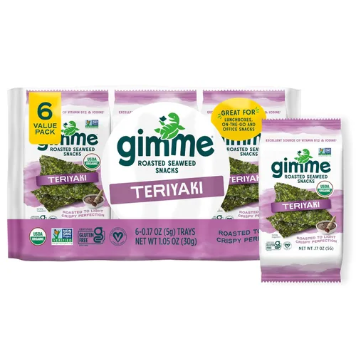 Vista 17 de Gimme Bocadillos de algas tostadas orgánicas de sal marina de 6 quilates