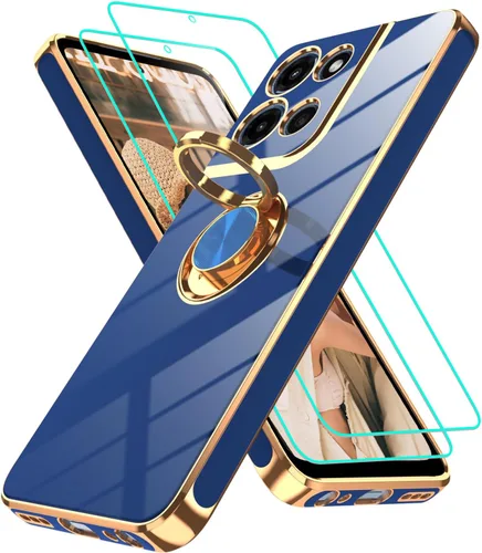 Vista 287 de Funda para Motorola Moto G 5G 2024: Funda Moto G Play 5G 2024 con 2 piezas de protectores de pantalla, soporte de anillo de rotación de 360°