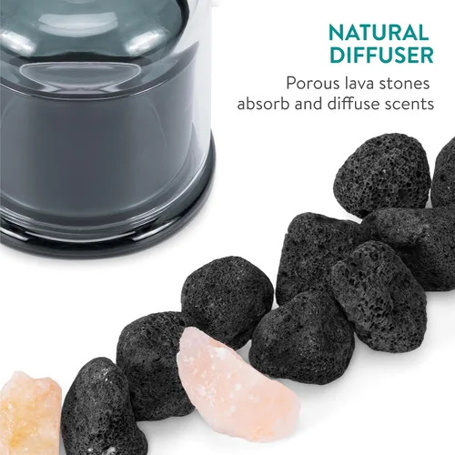 Vista 4 de Navaris Difusor de volcán de piedra de lava – Difusor de vidrio sin agua para aceites esenciales – sin electricidad portátil aromaterapia – para un