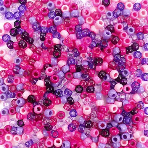 Vista 2 de Berry Medley Mix - Cuentas de plástico para poni, fabricadas en los Estados Unidos, 0.236 x 0.354 in, 700 cuentas, cuentas de agujero grande a