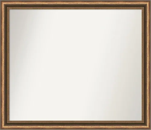 Vista 96 de Amanti Art Espejo de baño de bronce para sobre fregadero, 24 x 24 pulgadas, espejo de tocador cuadrado estrecho de bronce Manhattan, marco de madera