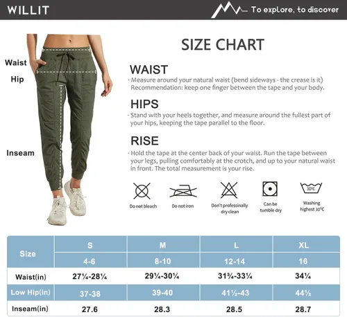Vista 7 de Willit Pantalones deportivos de estudio para mujer, para baile, senderismo, viajes, a rayas, con cordón y bolsillos