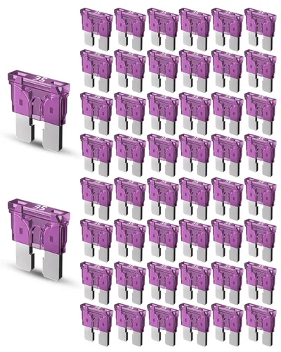 Vista 17 de Riseuvo 50 piezas fusibles estándar para automóvil de 2A - Fusibles automotrices de 2 amperios (ATO/APR/ATS), 32V (12/24V) Fusible de cuchilla