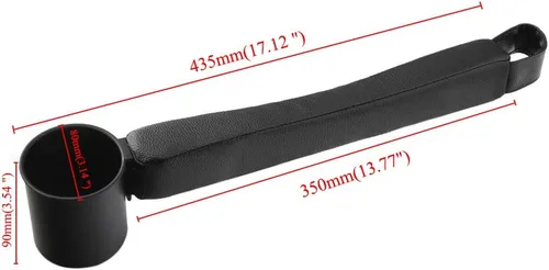 Vista 7 de Supin - Juego de 2 fundas de relleno para asiento de automóvil, organizador de bolsillo lateral para consola de piel sintética, y una taza para Negro