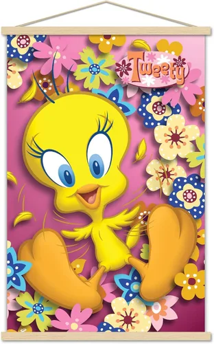 Vista 10 de Trends International Looney Tunes - Póster de pared de Tweety Bird de poder, 14.725 x 22.375 pulgadas, versión enmarcada de madera de granero