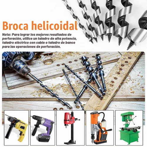 Vista 5 de Broca de taladro de 1-1/2 pulgadas x 9 pulgadas para madera, vástago