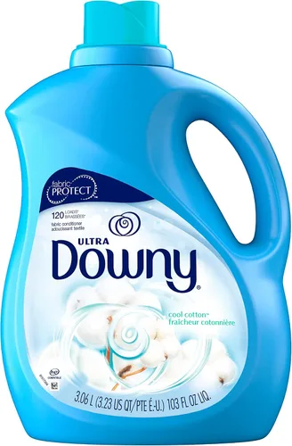 Vista 13 de Downy Soft - Suavizante líquido suave y fresco 2 en 1, abril fresco, 44 onzas líquidas, 60 cargas, acondicionador de tela líquido que proporciona