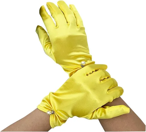 Vista 4 de Vestido de novia de satén para mujer, fiesta de ópera, guantes de los años 20, guantes hasta la muñeca