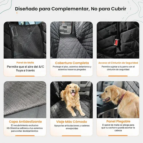 Vista 3 de 4Knines Hamaca de suelo para perros para camiones de cabina tripulada, lado Negro