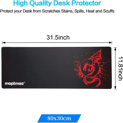 Vista 2 de Alfombrilla de mouse grande para juegos de velocidad extendida Fly Dragon Mouse Pad Gamer Office Computer Mouse Mat A-rojo