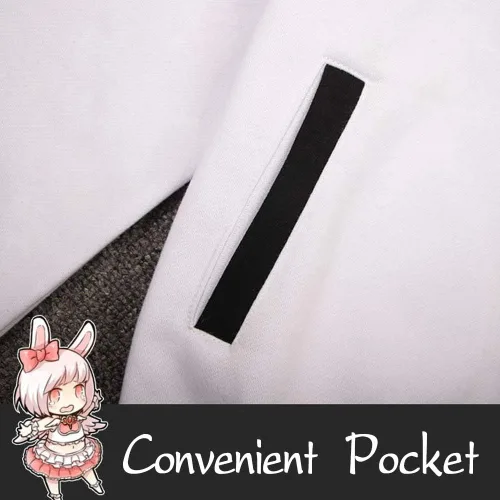 Vista 4 de Coslover - Sudadera unisex con capucha y cremallera, diseño de oso blanco y negro.