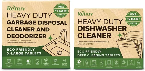 Vista 10 de Renuv Limpiador y desodorizante para trituradora de basura en tabletas y ambientador para desagües, aroma espumante cítrico, refrescante de olores