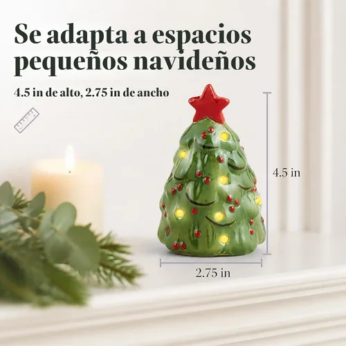 Vista 8 de Mud Pie Figura Decorativa de Árbol Iluminada; 4 1/2" x 2 3/4" Diá
