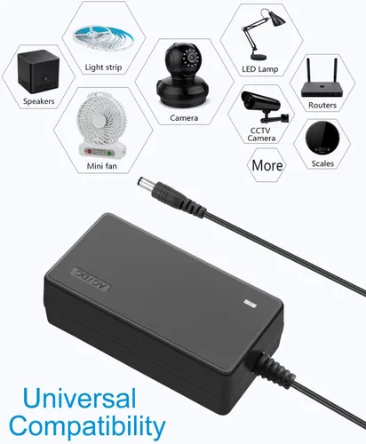 Vista 6 de ALITOVE Fuente de alimentación de 24V CC 2.5A 60W Transformador de 24 voltios Adaptador de corriente CA 4.92 pies 2500mA 2A Convertidor de CA a CC