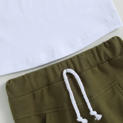 Vista 6 de Conjunto de camiseta de manga corta para bebé niño y niña, camiseta de manga corta, pantalones cortos casuales, ropa para recién nacidos, 6, 12, 18