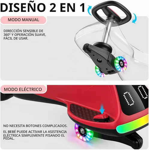 Vista 8 de Umatoll Coche eléctrico de 12 V para niños, regalos de cumpleaños, juguete Negro y rojo
