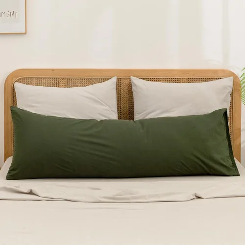 Vista 60 de BESTOUCH 100% Algodón Lavado Funda de Almohada para Cabello y Piel, Sensación de Lino, Suave, Cómoda, Transpirable, Juego de 2 Fundas de Almohada