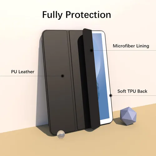 Vista 3 de Funda para iPad mini 1/2/3, cubierta inteligente con soporte de triple doblado y autoencendido/apagado, funda delgada y liviana de TPU suave