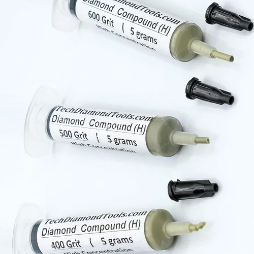 Vista 5 de TechDiamondTools Kit de 5 compuestos de pulido de diamantes, pasta lapidaria hecha en Estados Unidos 400, 500, 600, 800, 1050, pasta lapidaria