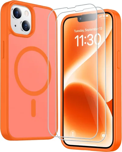 Vista 108 de SPIDERCASE Funda magnética translúcida diseñada para iPhone 11, con 2 protectores de pantalla de vidrio templado, antihuellas, para iPhone 11 de 6.1