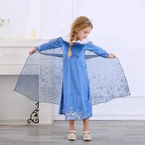 Vista 3 de Lovely Mermaid Snow Princess Dress Adventure Costume Fancy Long Sleeve Girls Kids