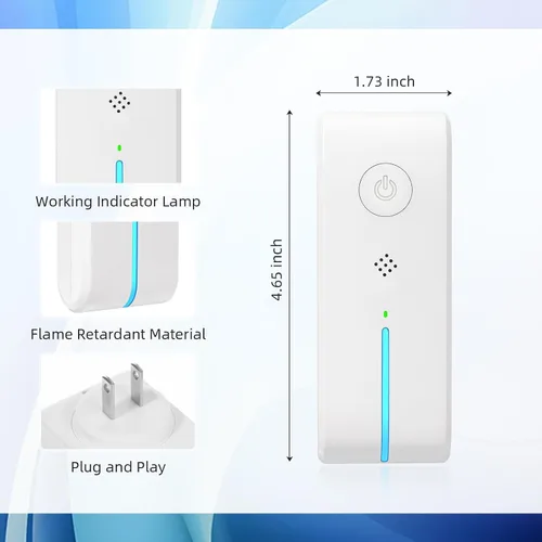 Vista 8 de Ionizadores de aire enchufables – ionizador de aire para el hogar, purificador de aire enchufable con luz nocturna negativa sin filtro portátil