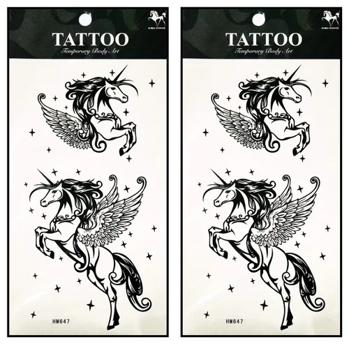 Vista 30 de Tatuajes 2 hojas azul rosa serpiente dragón calavera ala temporal tatuajes arte corporal pegatinas falsas impermeables extraíbles