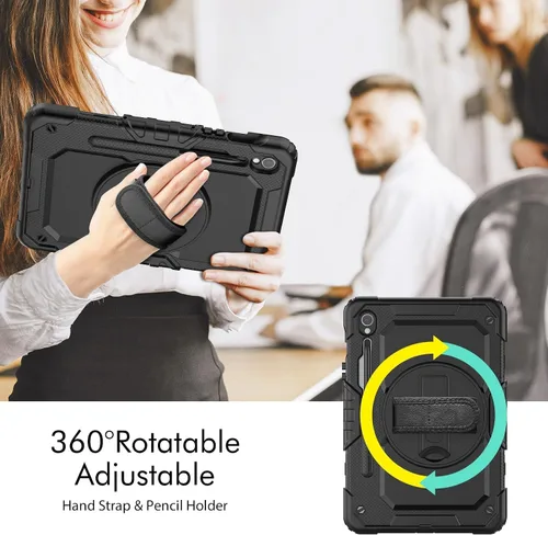 Vista 2 de Gylint Funda giratoria de 360° para Samsung Galaxy Tab S10 Lite / S10 FE / S9 FE 5G 10.9 pulgadas, funda con protector de pantalla, correa de mano
